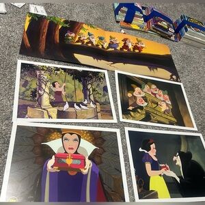 Vintage Snow White & The Seven Dwarfs Art Prints - Colorful Disney Scenes